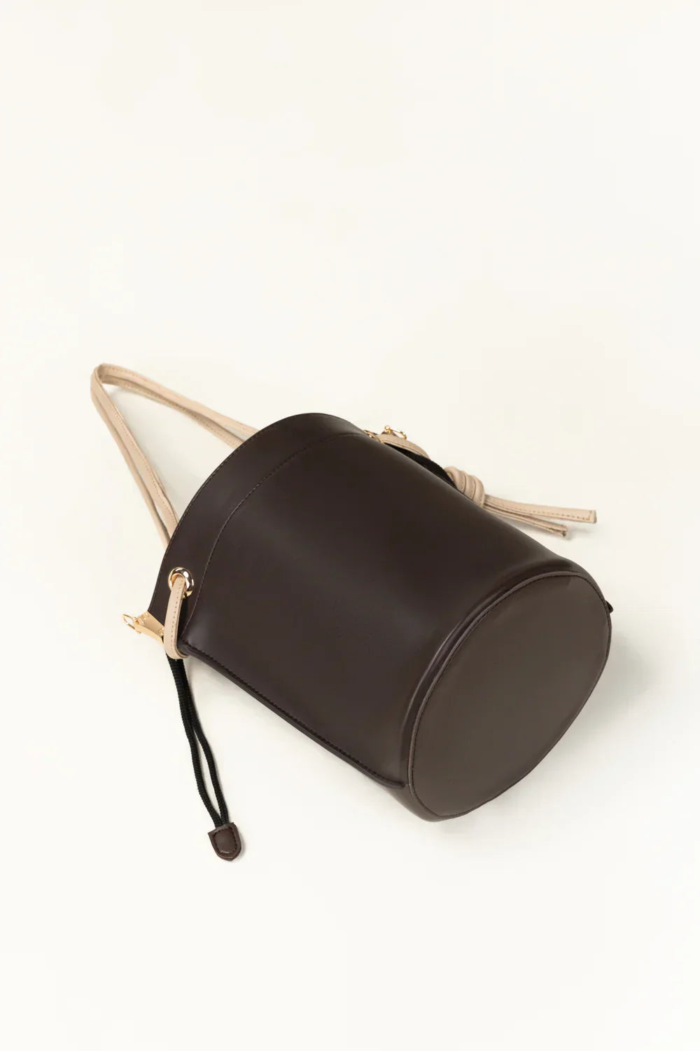 Contrast Drawstring Bucket Bag