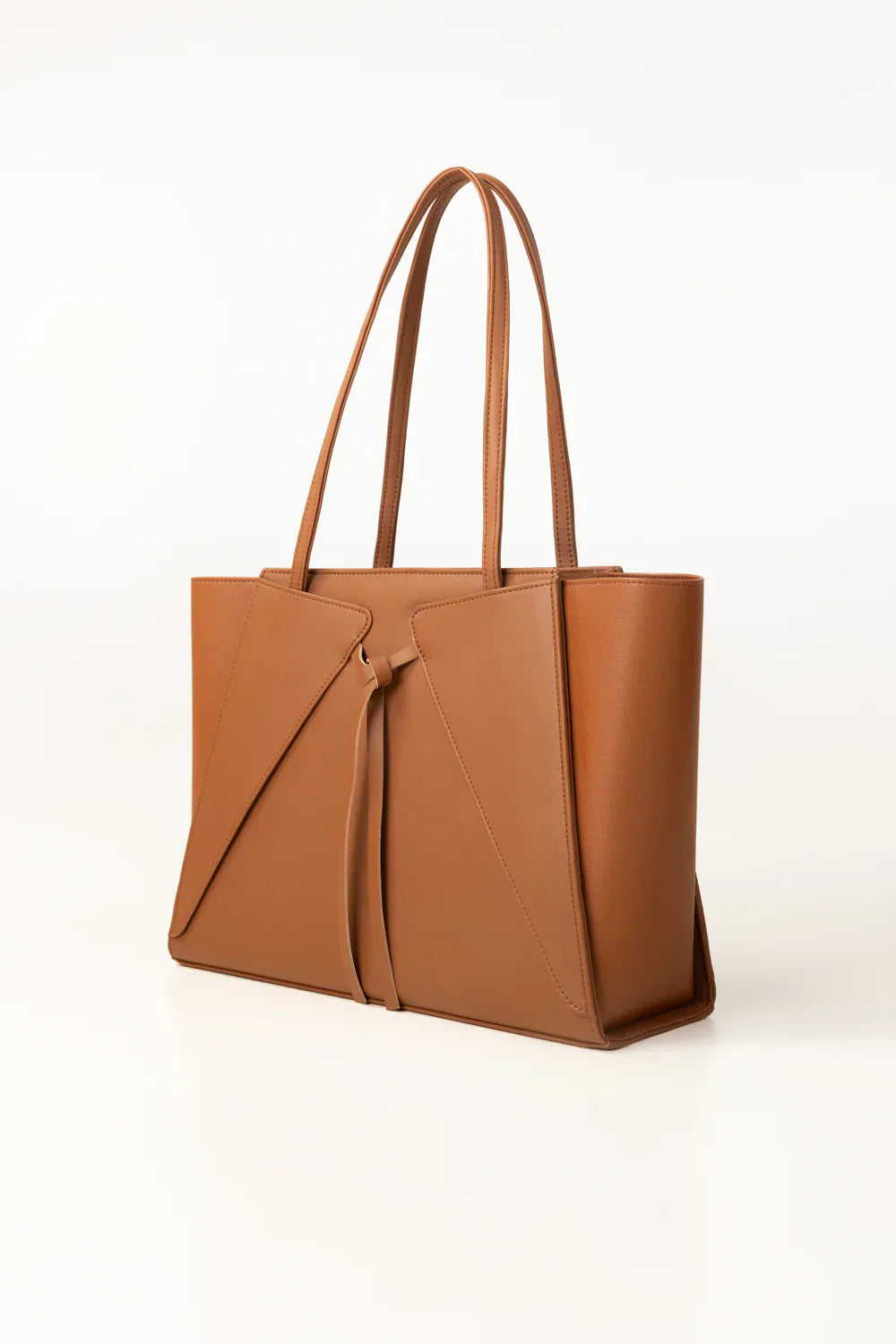 Tan Structured Shoulder Bag
