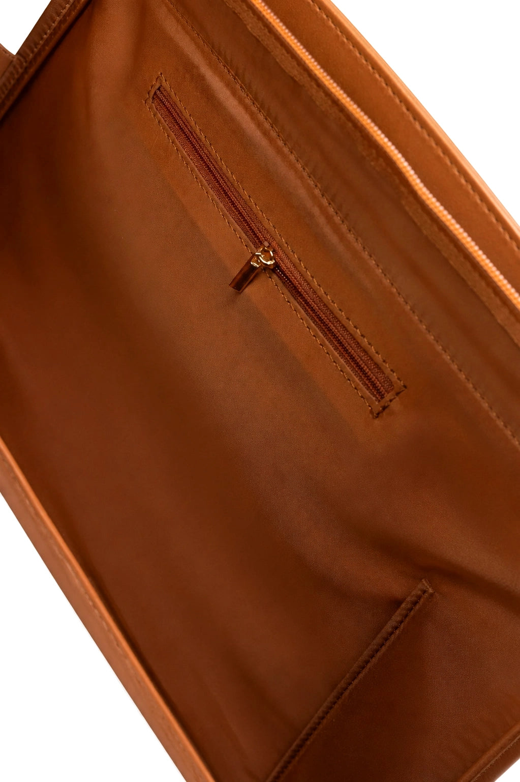Envelope Panel Shoulder Tote Bag with Ring Tie in Caramel