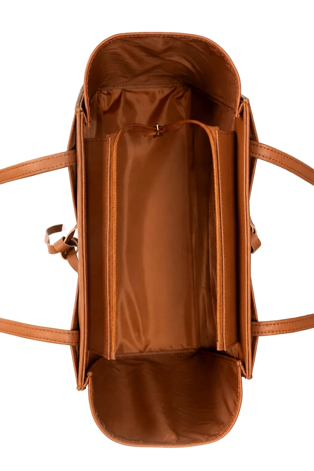 Envelope Panel Shoulder Tote Bag with Ring Tie in Caramel