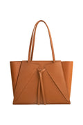 Envelope Panel Shoulder Tote Bag with Ring Tie in Caramel