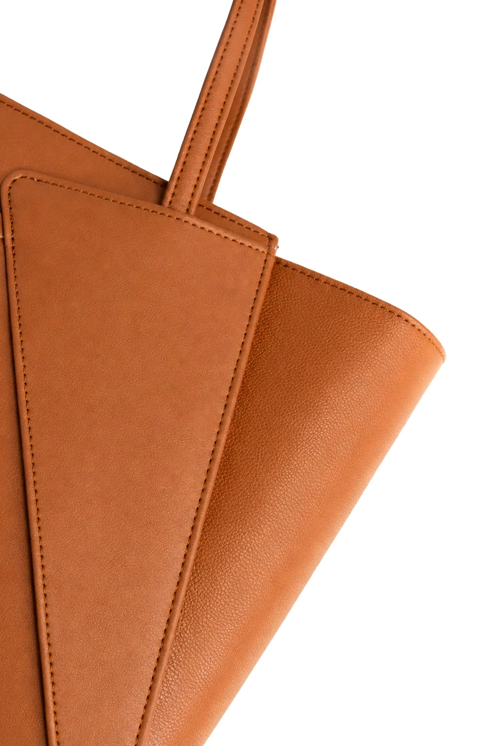Envelope Panel Shoulder Tote Bag with Ring Tie in Caramel