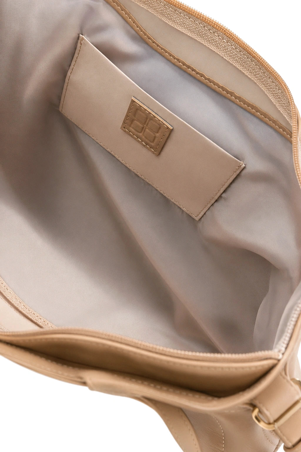 Structured Shoulder Tote Bag with Detachable Strap in Tan