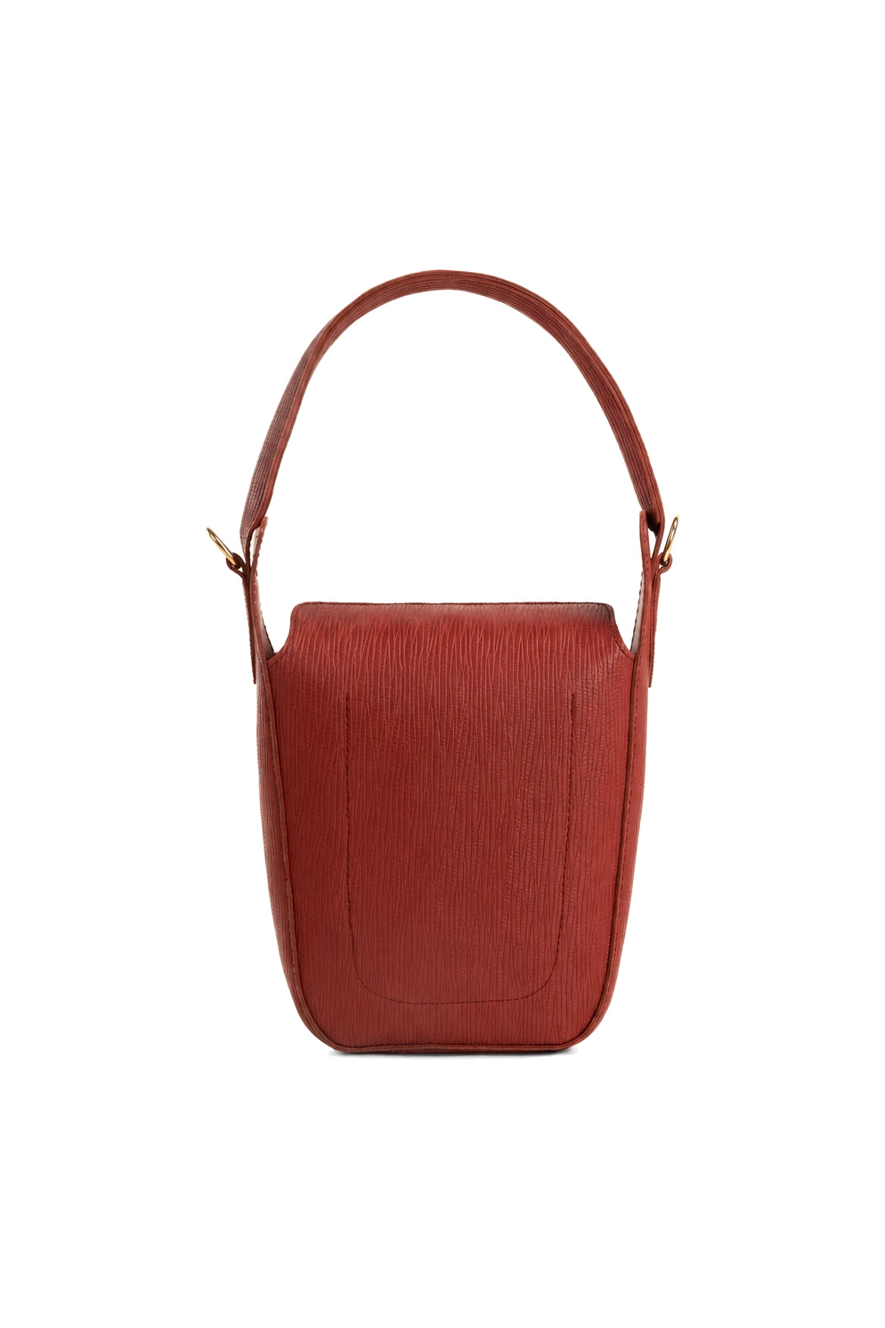 Textured Structured Top Handle Flap Bag in Burgundy