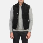 Men's Tony Black Suede Leather Vest
