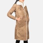 Women's Alina Shearling Brown Leather Coat