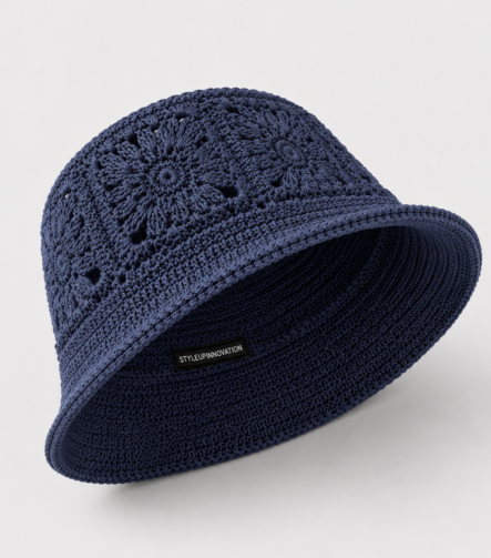 STYLEUPINNOVATION Midnight Crochet Bucket Hat